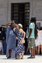 03-08-2023 Istanbul-Turkey: Tourists in the Courtyard of the Blue Mosque