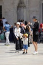 03-08-2023 Istanbul-Turkey: Tourists in the Courtyard of the Blue Mosque