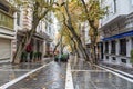 Pedestrian street of Istanbul after the rain