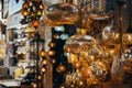 Istanbul, Turkey - 04/16/2019 Various old lamps on the Grand Bazaar in Istanbul Royalty Free Stock Photo