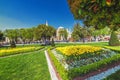 View of Aya Sofia through the Sultanahmet square Royalty Free Stock Photo