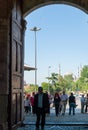 Istanbul / Turkey  View  through Imperial Gate (Gate of the Sultan) at the Topkapi Palace Royalty Free Stock Photo