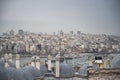 View on Istanbul City shows the Sulaimanya mosque`s domes and minarets