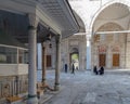 View of Sehzade Mosque, Fatih, Istanbul, Turkey.The ablution fountain in the courtyard of the Sehzade Mosque, Istanbul, Turkey.