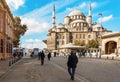ISTANBUL , TURKEY View Yeni Cami New Mosque one of the most famous landmarks of Istanbul City located in old town near. Royalty Free Stock Photo