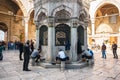 ISTANBUL , TURKEY. View Yeni Cami New Mosque one of the most famous landmarks of Istanbul. Washing of the Feet.