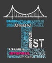 `istanbul` typography, tee shirt graphics