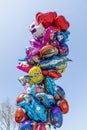 Istanbul, TÃÂ¼rkiye - 28 Nisan 2018 ; Street vending Colorful cartoon foil balloons depicting cartoon characters. Istanbul, Turkey