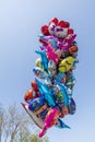 Istanbul, TÃÂ¼rkiye - 28 Nisan 2018 ; Street vending Colorful cartoon foil balloons depicting cartoon characters. Istanbul, Turkey