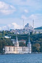 Istanbul view. Kuleli Military School and Camlica Mosque in Istanbul Royalty Free Stock Photo