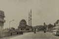 Istanbul. View of the mosque. Blue Mosque in Istanbul. a suggestive black-and-white photograph of the blue mosque.