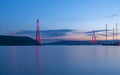 istanbul yavuz sultan selim bridge taken from the beach towards sunset people dogs Royalty Free Stock Photo