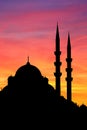 Istanbul Yeni mosque sunset Royalty Free Stock Photo