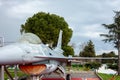 Istanbul, Yesilkoy - Turkey - 04.20.2023: F-16 Falcon Fighter Jet Plane, Supersonic jet Fighter and Bomber Royalty Free Stock Photo