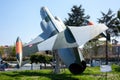 Istanbul, Yesilkoy - Turkey - 04.20.2023: Lockheed F-104 Starfighter Supersonic Fighter and Bomber Jet, Clear Blue Sky