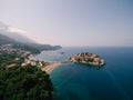 Isthmus with private beaches leads to the island of Sveti Stefan