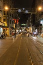 Istiklal caddesi beyoglu Istanbul evening hours walking people shopping