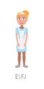 Flat cartoon nurse vector represents ESFJ personality Royalty Free Stock Photo