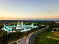 New Jerusalem Monastery in Istra, Russia. Aerial view of famous landmark Royalty Free Stock Photo