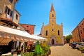 Istria. Town of Brtonigla church and square street view Royalty Free Stock Photo