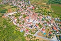 Istria. Town of Visnjan on green istrian hill aerial view