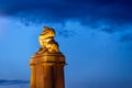 The Istvan Tisza monument near Hungarian Parliament building. Budapest, Hungary Royalty Free Stock Photo