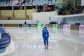 ISU European Speed Skating Championships. Athlete on ice. Classic speed skating or short track. Single race or team Royalty Free Stock Photo