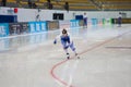 ISU European Speed Skating Championships. Athlete on ice. Classic speed skating or short track. Single race or team Royalty Free Stock Photo