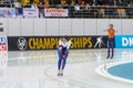 ISU European Speed Skating Championships. Athlete on ice. Classic speed skating or short track. Single race or team