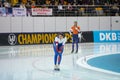 ISU European Speed Skating Championships. Athlete on ice. Classic speed skating or short track. Single race or team