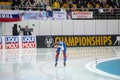 ISU European Speed Skating Championships. Athlete on ice. Classic speed skating or short track. Single race or team