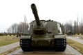 ISU-152 heavy self-propelled artillery in the State Military Historical Museum-Reserve `Prokhorov Field` in the Belgorod region