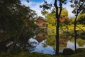 Isuien Garden in Nara.The garden is of traditional Japanese style Royalty Free Stock Photo