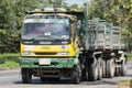 Isuzu Trailer dump truck of D stone company Royalty Free Stock Photo