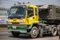 Isuzu Trailer dump truck of D stone company Royalty Free Stock Photo