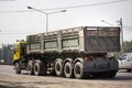 Isuzu Trailer dump truck of D stone company Royalty Free Stock Photo