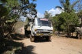 Isuzu truck driving on country road in Ukunda, Kenya