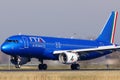 ITA Airways new livery aircraft taxiing on airport Amsterdam Schiphol, Airbus