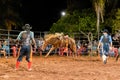 Itaja, Goias, Brazil - 04 22 2023: rodeo event in the horse riding modality