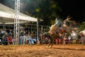 Itaja, Goias, Brazil - 04 22 2023: rodeo event in the horse riding modality