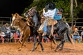 Itaja, Goias, Brazil - 04 22 2023: rodeo event in the horse riding modality