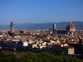 Italia. Firenze. view of the duomo and the Palazzo Vecchio from Michelangelo square