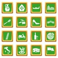 Italia icons set green