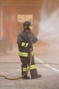 Italia, IT, Italy - May 10, 2018: italian fireman with uniform a