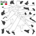 Italia and regions Royalty Free Stock Photo