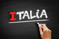 Italia text on blackboard Royalty Free Stock Photo