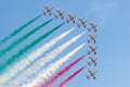 Italian acrobatic patrol Frecce Tricolori Royalty Free Stock Photo