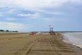 the beach of the Adriatic Sea in the early morning Royalty Free Stock Photo