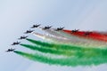 Italian aerobatic demonstration team Frecce Tricolori Royalty Free Stock Photo