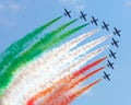 Italian aerobatic team in action Royalty Free Stock Photo